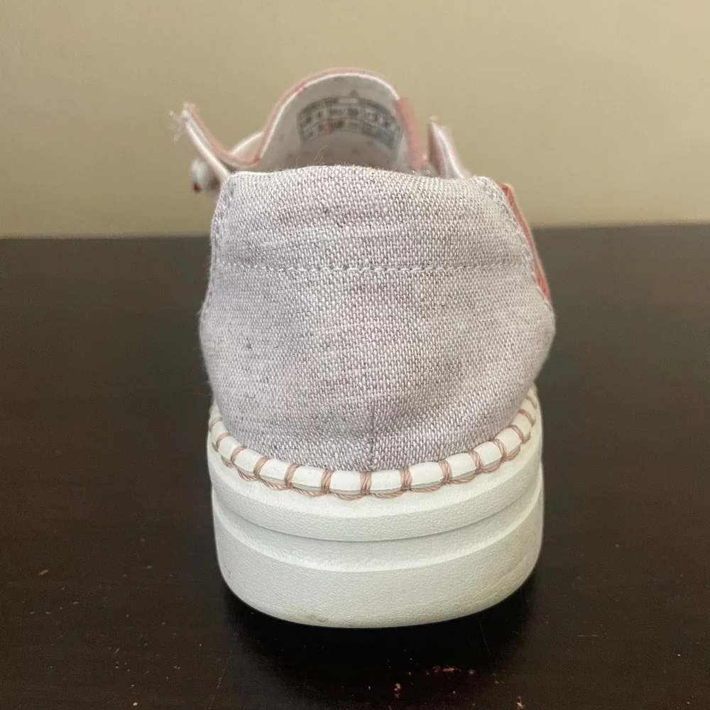 Hey Dude Wendy Rise Chambray Pink Platform Loafers Women Size 8 121945031 - Picture 6 of 8